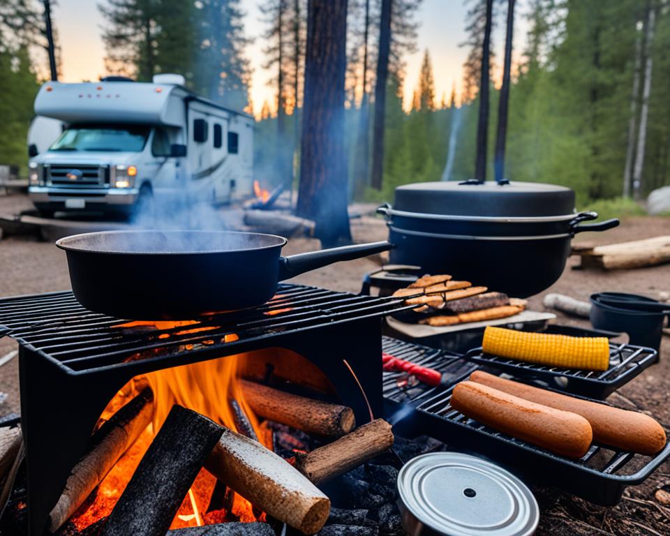 RV campfire cooking techniques