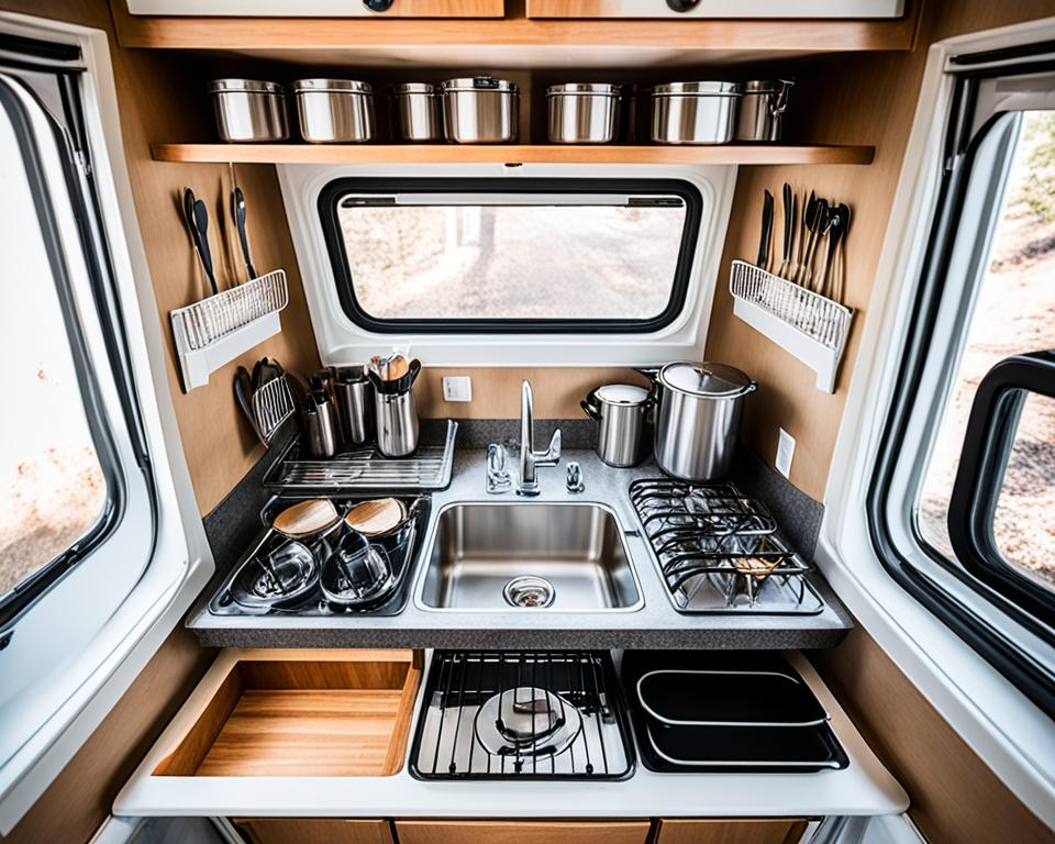 Wire shelves for RV kitchens