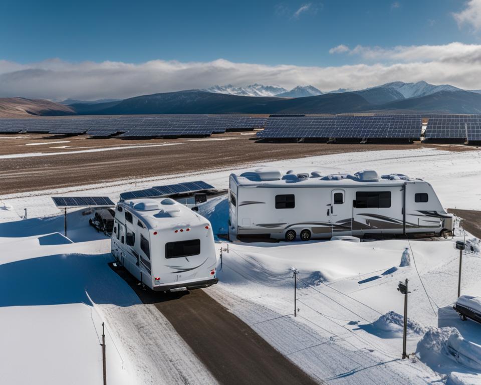 snow on solar panels