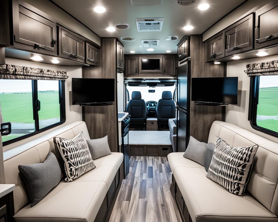 Cozy and functional interior of KZ Sportster Toy Hauler